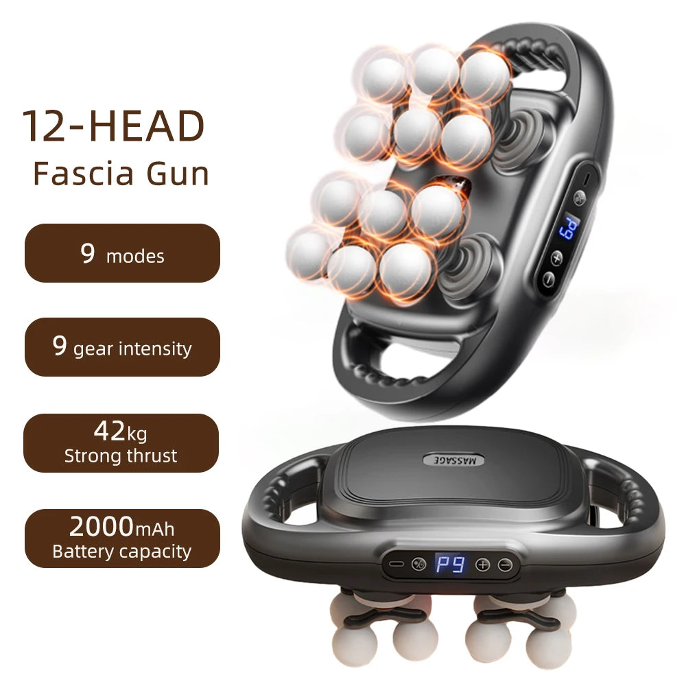 12-Head High-Frequency Massage Gun