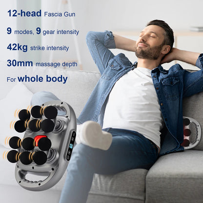 12-Head High-Frequency Massage Gun