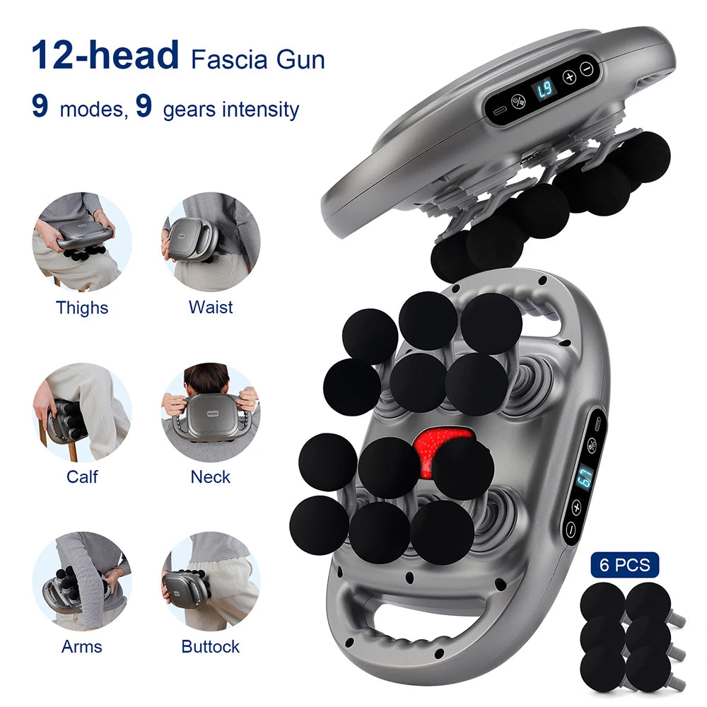 12-Head High-Frequency Massage Gun