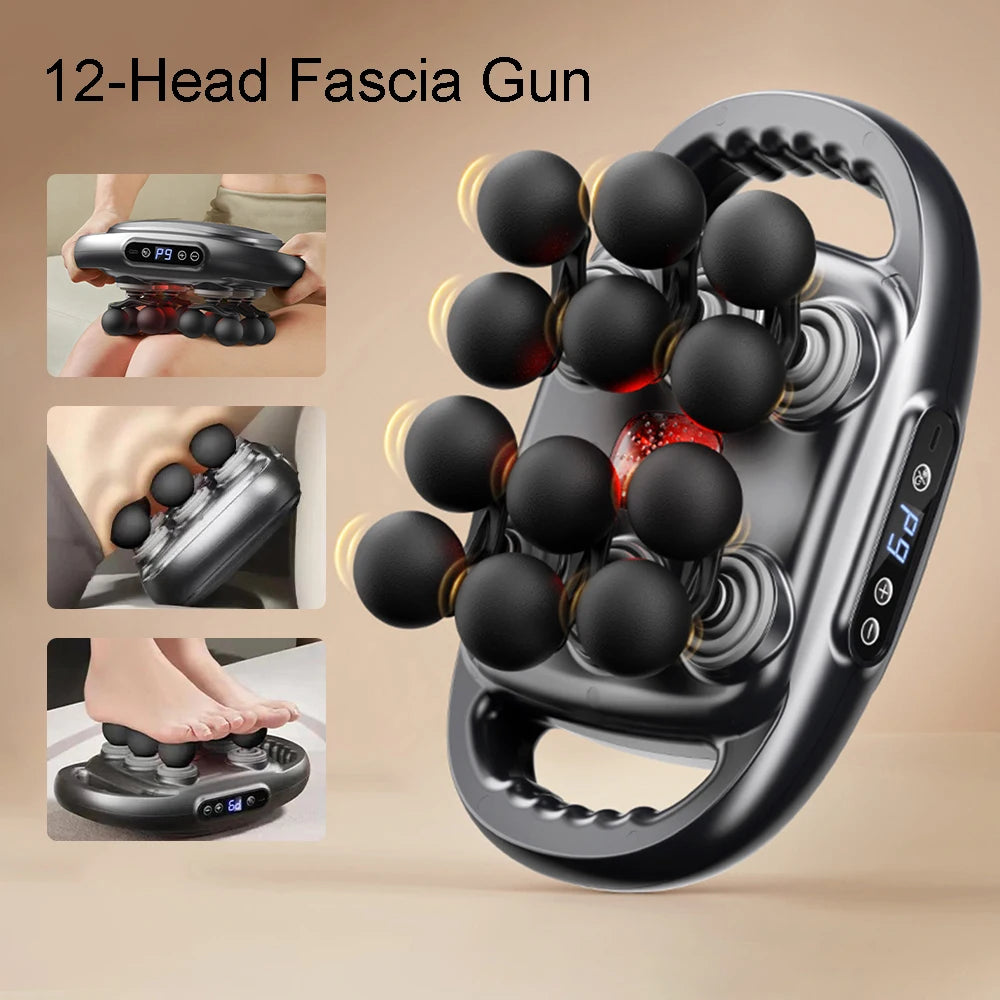 12-Head High-Frequency Massage Gun